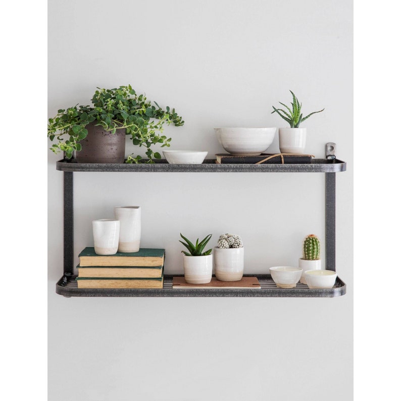 Farringdon Steel Double Wall Shelf Etsy UK