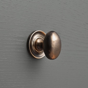 Cast Aged Brass Kitchen Cabinet Handles Hardware | Shropshire Shaker ...