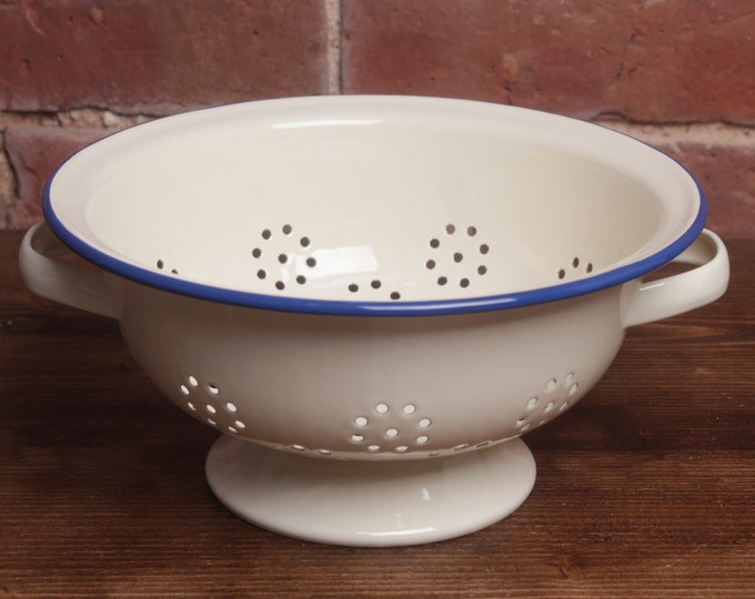 Enamel Colander French Style Colander Country Kitchen Vintage Etsy