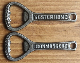 Gjutjärnsflasköppnare ~ Antik ölöppnare metall pappa mamma man kvinna grotta män kvinnor alla hjärtans dag pojkvän flickvän julstrumpa fyllnadsmaterial