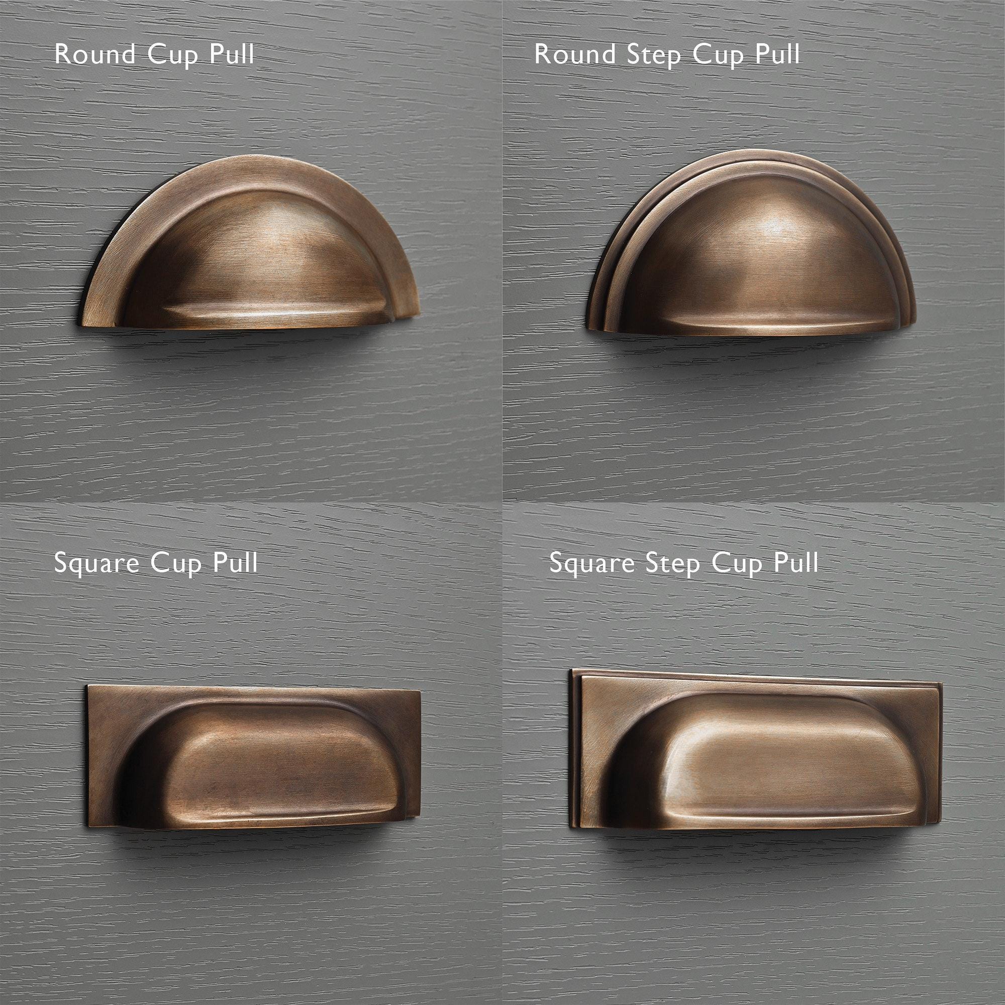 Cast Aged Brass Kitchen Cabinet Handles Hardware | Shropshire Shaker ...