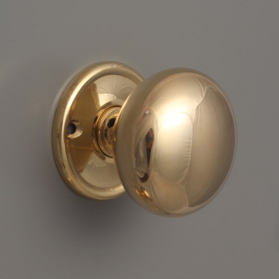 Set of 2 Brass Cottage Door Knob Handles 50mm Antique Old Period  Traditional Style Brass & Mortice Rim Lock Handles Quality Sold as Pair -   Canada