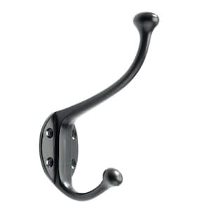 Cast Iron Classic Hat & Coat Hook Black - Indoor Outdoor Bathroom Laundry Entryway Hallway Door Wall Hooks Heavy Quality Made