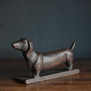 Dachshund Cast Iron Dog Door Stop | Sausage Dog Daxie Dog Door Holder Doorstop Door Wedge Gift Idea