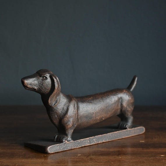 Dachshund Cast Iron Dog Door Stop Sausage Dog Daxie Dog Door