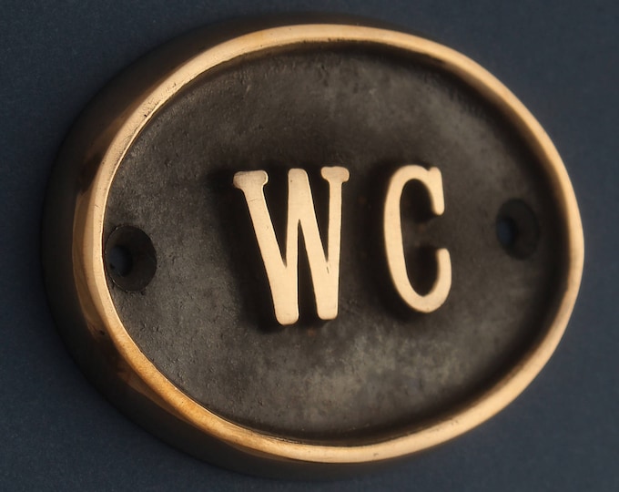 Solid Bronze WC Door Sign - Antique Victorian Style - Etsy