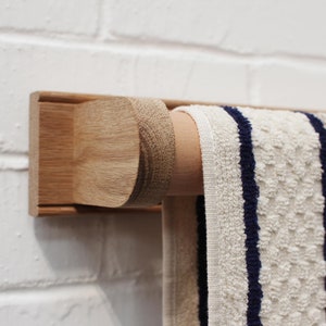 Oak roller towel rail Kitchen Bathroom Aga Towel Rail Old Traditional English Country Cottage Style Towel Rail image 7