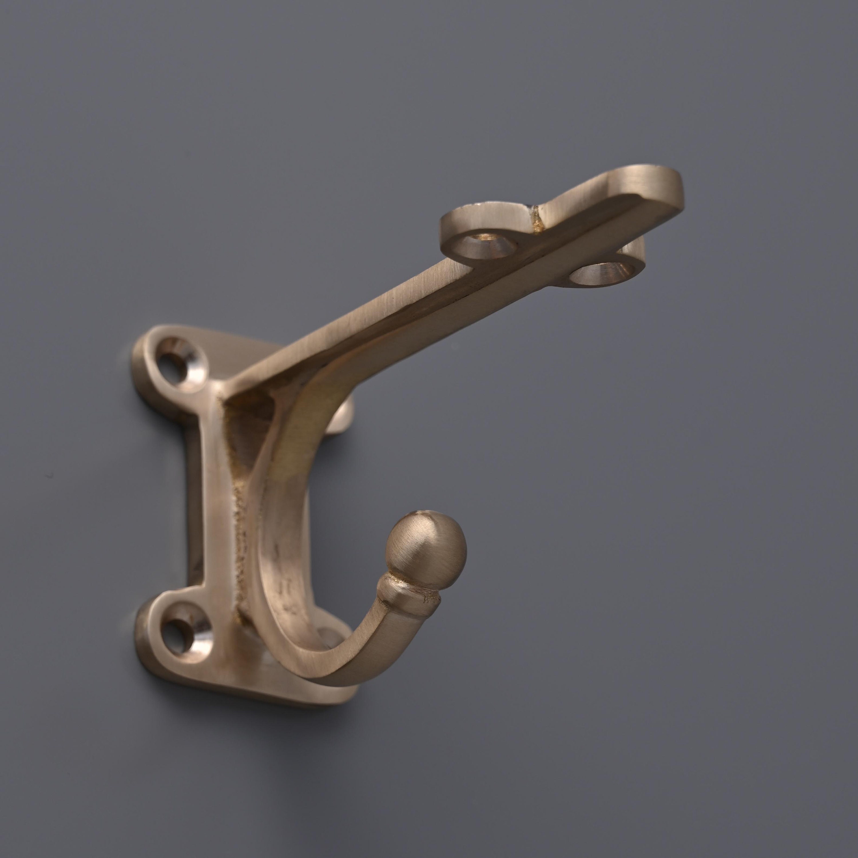 4 Solid Brass Shelf Bracket With Hook Shelf Support Etsy UK