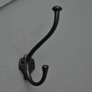 Victorian Black Cast Iron Antique Style Hat & Coat Hook
