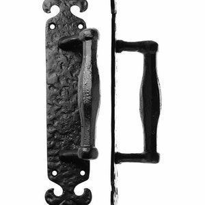 1 x Lear Cast Iron Black Handle -  Vintage Antique Style Drawer Pulls Cabinet Kitchen Cupboard Door Pulls Old Plain Style - KP 7146