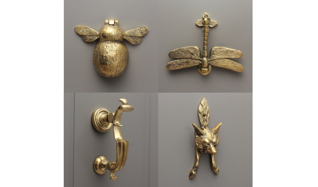 Antique Brass Door Knockers Solid Victorian English Country Etsy 日本