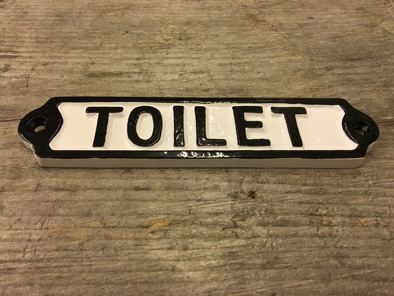 Railway Vintage Toilet Door Sign Cast Metal Bathroom Wc Washroom Industrial Style Railway Cast Iron Style Sign image 4