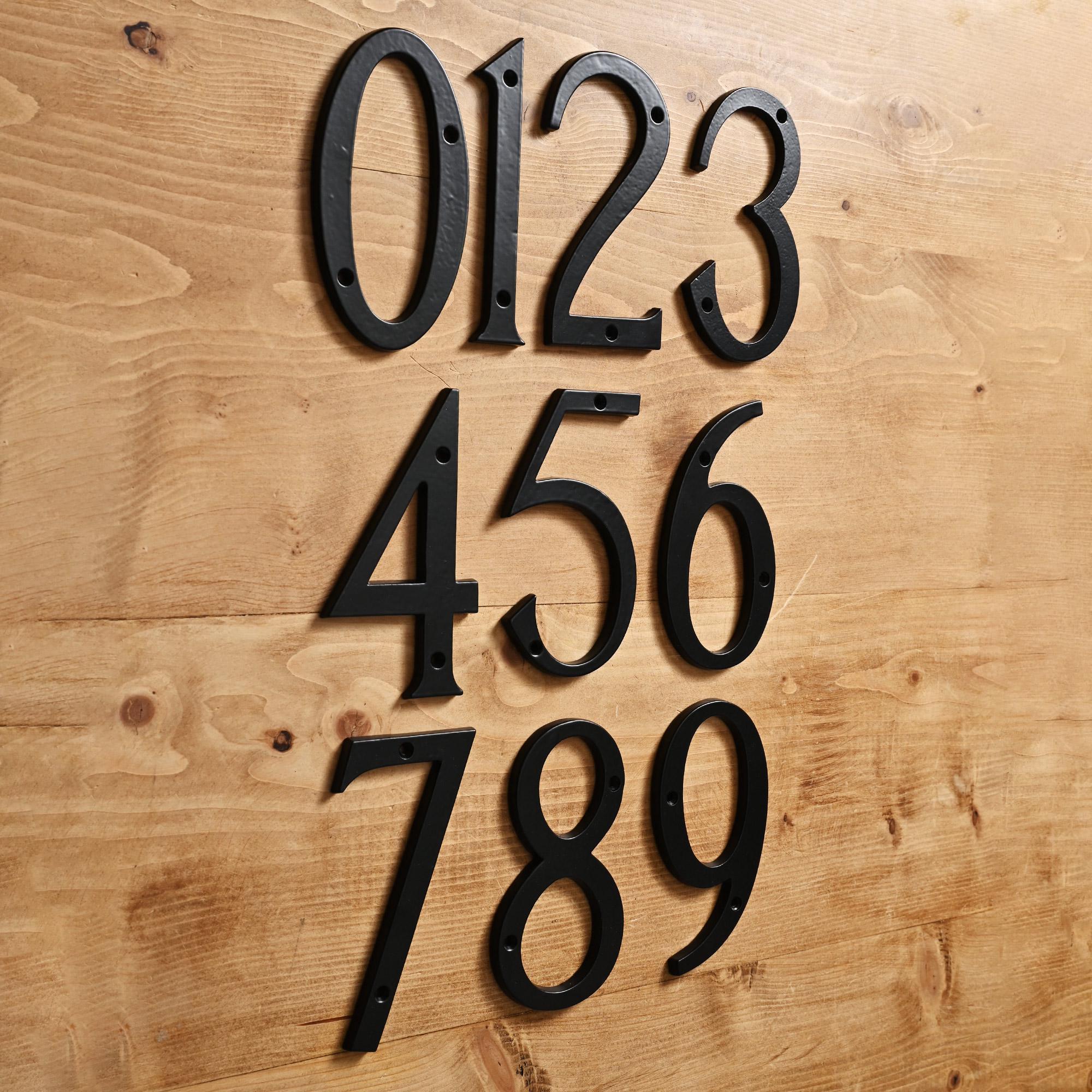 Porch Mailbox Street Numbers Rustic Brown Cast Iron House Numbers - 6 ...