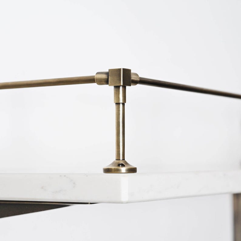 Fiddle Rail Posts Aged Brass Gallery Rail | Tipping Shelf, Kitchen Fiddle - Etsy UK