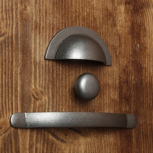 Brecon Cast Iron Kitchen Handles - Kitchen Cupboard Drawer Door Cabinet Pulls Knobs Old Iron Handmade Quality Minimal Handles Bin Pulls -