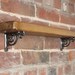 Small Rustic Shelf Boards + Cast Iron Brackets - Chunky Wooden Scaffold Shelves Shelving Kitchen Bathroom Radiator UK Made To Order - SB-04