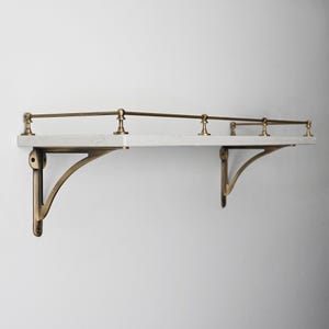 Antique Brass Gallery Rail | Kitchen Fiddle Tipping Shelf Rail Solid Brass UK