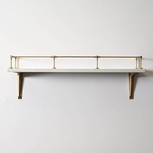 Heritage Polished Brass Gallery Rail | Kitchen Fiddle Tipping Shelf Rail Solid Brass UK