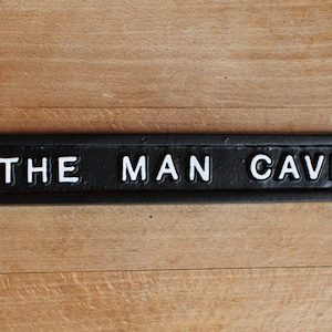 Vintage Man Cave Sign Antique Cast Metal Style Shed Garage Dad Father's Day Gift Sign Plaque Solid UK Made Mens Him Black,White,Polished image 3