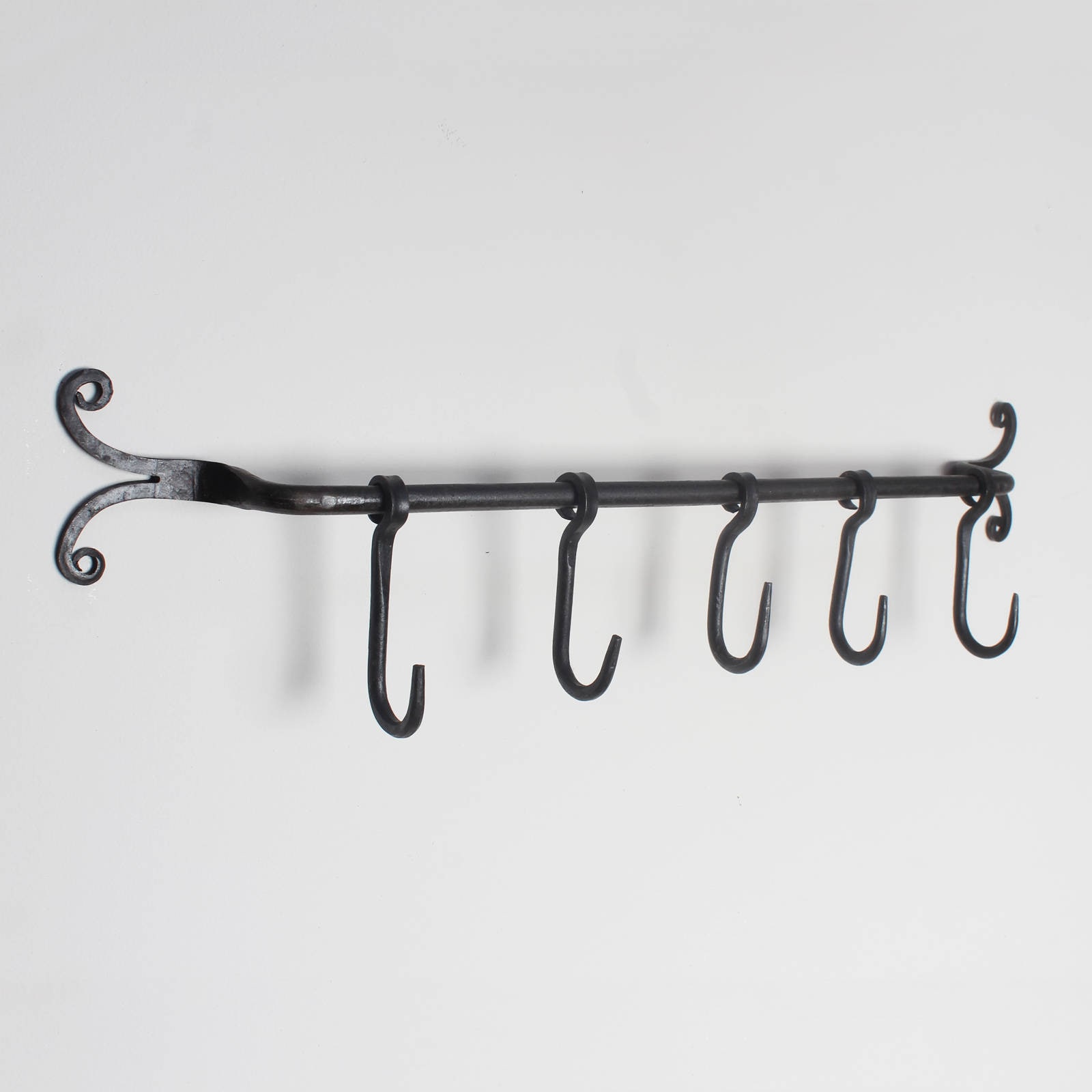 Sliding Cup Hooks Pan Rack Blacksmith made |Black Old Antique Look Forged Iron Kitchen Hooks 100/% handmade Wrought iron