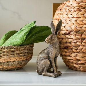 Antiek bronskleurig hazenornament | Dierendecoratie