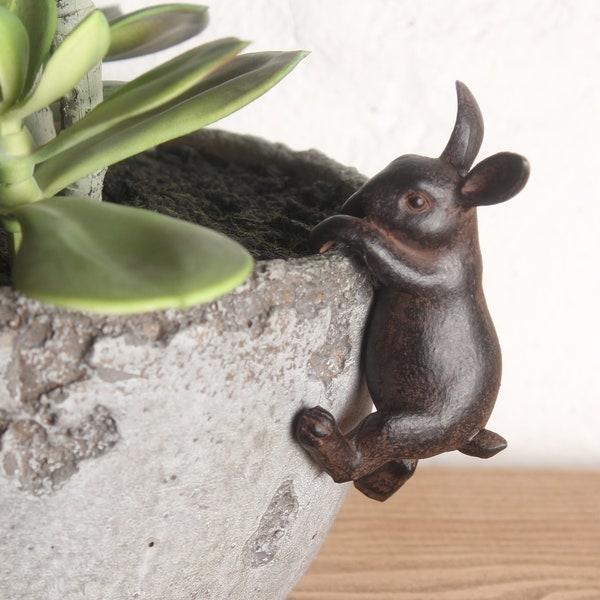 Hare pot hanger hanging pot ornament home / garden vintage style