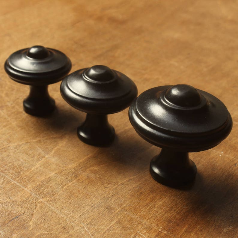 Black Cast Iron Cabinet Knobs Drawer Cupboard Door Pull Etsy