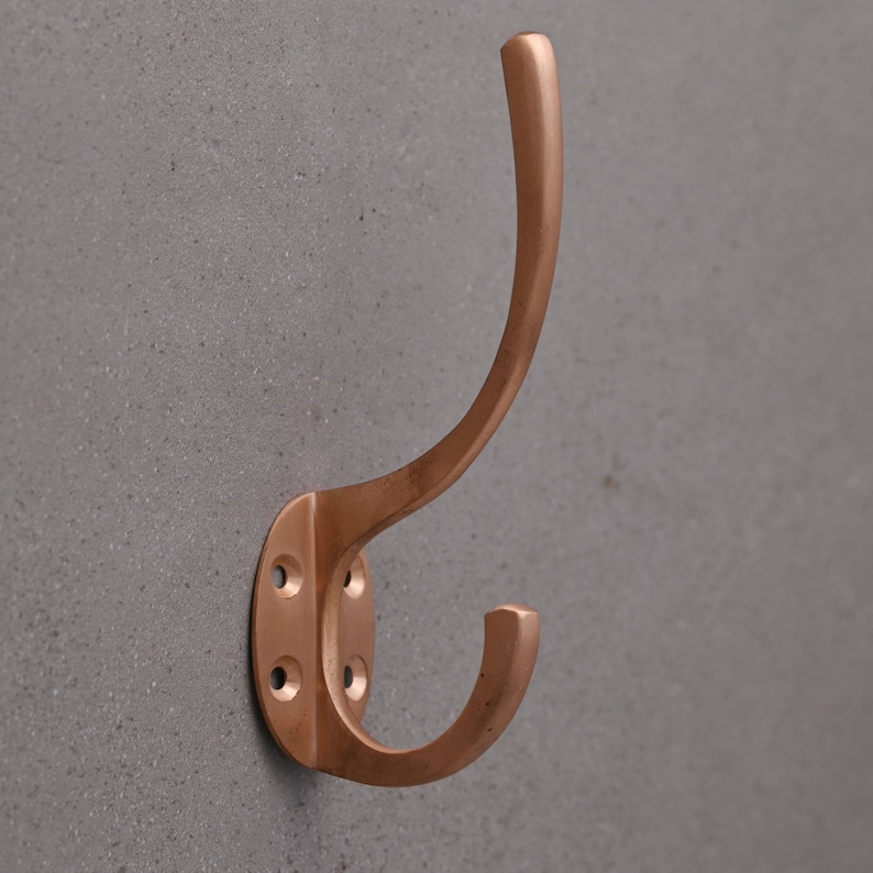 Classic Brass Hat & Coat Hook Wall Bathroom Entryway Boot Room Gold Bedroom Utility Kitchen Hallway Polished Aged Satin Brass Copper Satin Copper