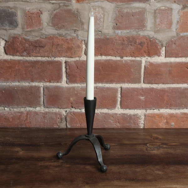 Iron Taper Candle Holder - Rustic Metal Candle Holder Handmade Black Antique Style Candle Gift Idea Handmade Forged Iron Rustic