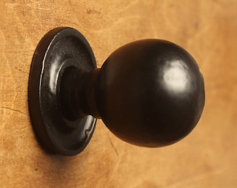 Black Rustic Cast Iron Cabinet Knobs Antique Style ~ Drawer Cupboard Door Pull Handles Kitchen Vintage Minimal Style - 30mm Round