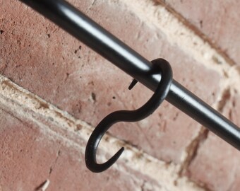 Hand Forged Iron S Hook – Black Kitchen Utensil Hanging Hook