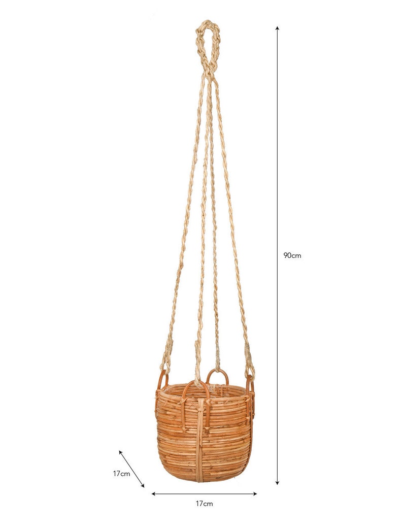 Hanging plant pots Jute indoor plants rope hanging bathroom bedroom kitchen ceiling herb natural planters image 10