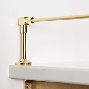 Polished Brass Gallery Rail | Kitchen Tipping Shelf Fiddle End Post