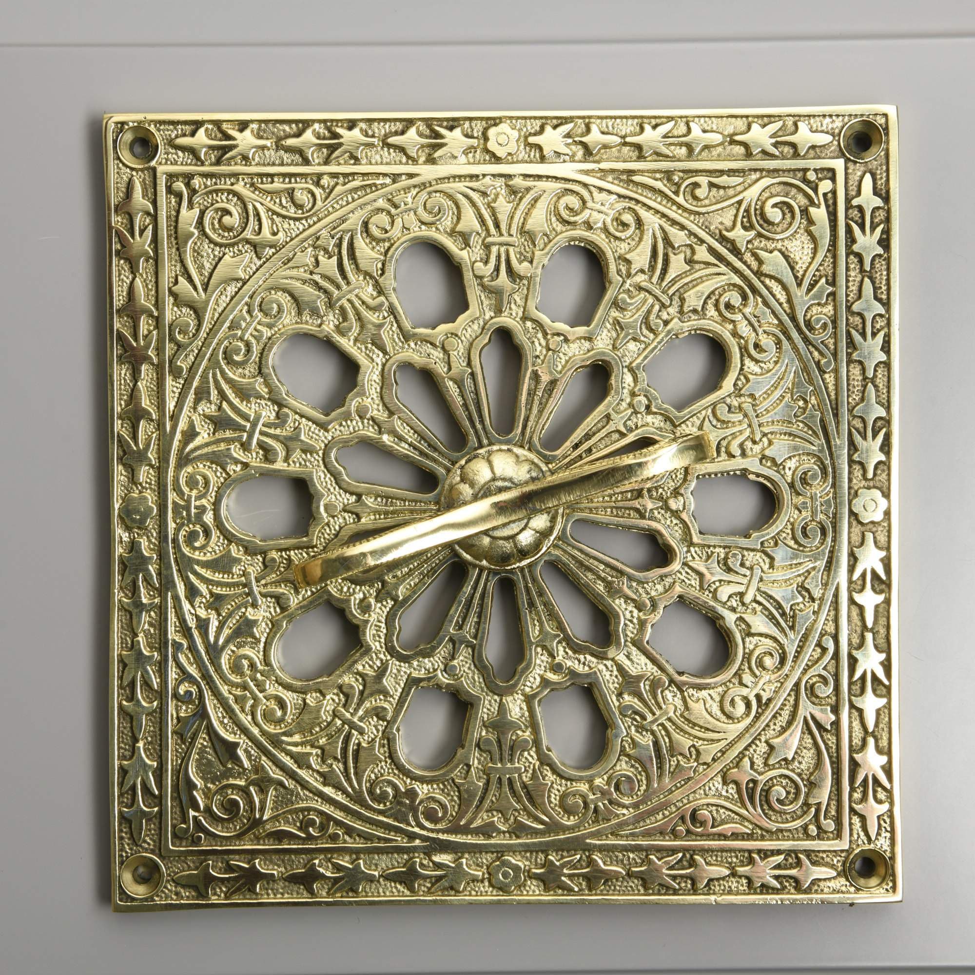 Vintage Hardware & Lighting - Victorian Brass Floor, Ceiling, Or Wall Grate  Vent. Register Cover With Damper. ( Choose By Size )