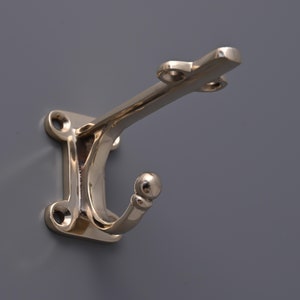 4&quot; Solid Brass Shelf Bracket with Hook | Shelf Support Radiator Gold Aged Brushed Brass Kitchen Bathroom Hallway Wall Mounted Traditional