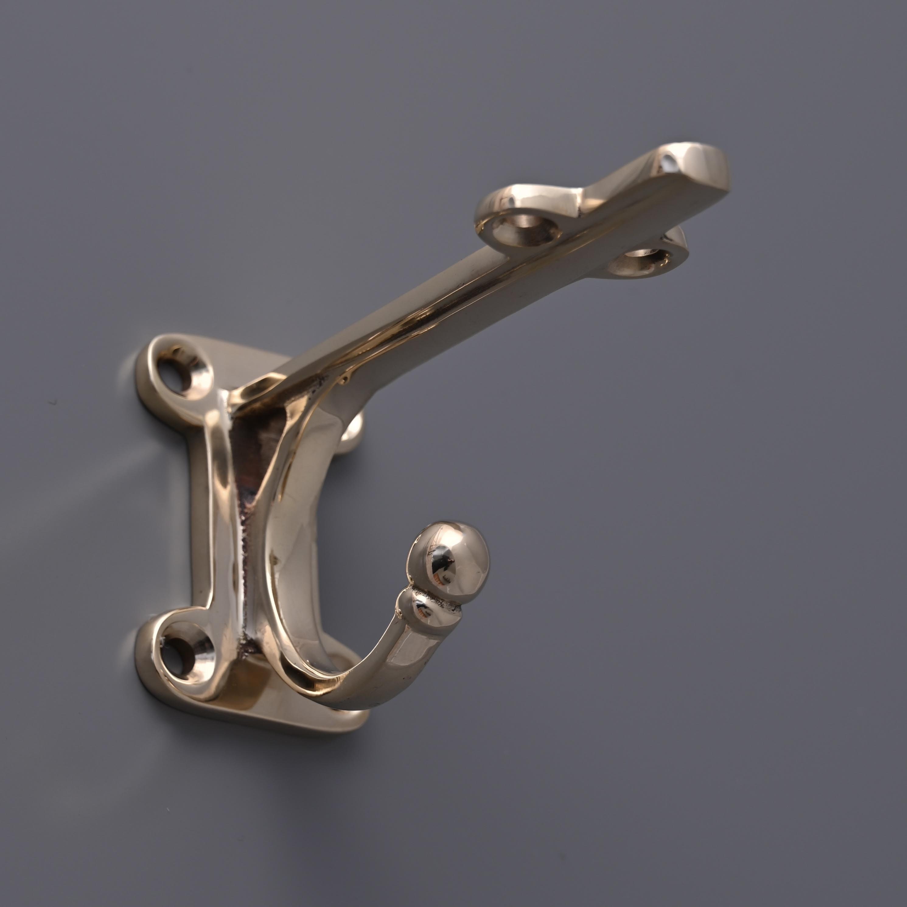 4 Solid Brass Shelf Bracket With Hook Shelf Support Etsy UK