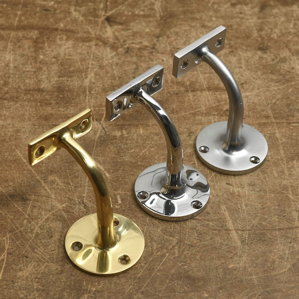 Brass handrail bracket - Heavy Duty Brass Chrome Satin