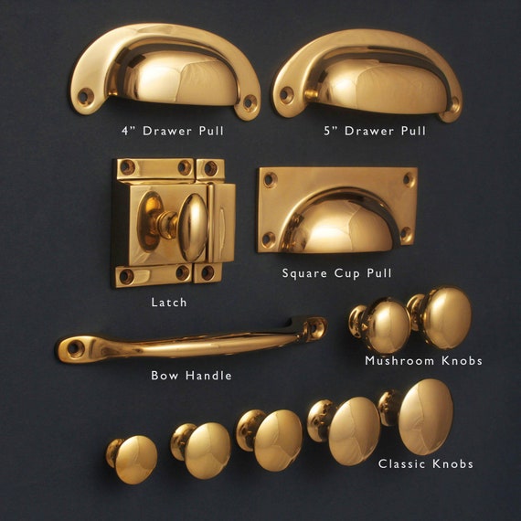 Solid Brass Kitchen Cupboard Handles Knobs Pulls Cup D Bow Solid Brass Kitchen Cupboard Handles, Vintage Brass Kitchen Cupboard Handles