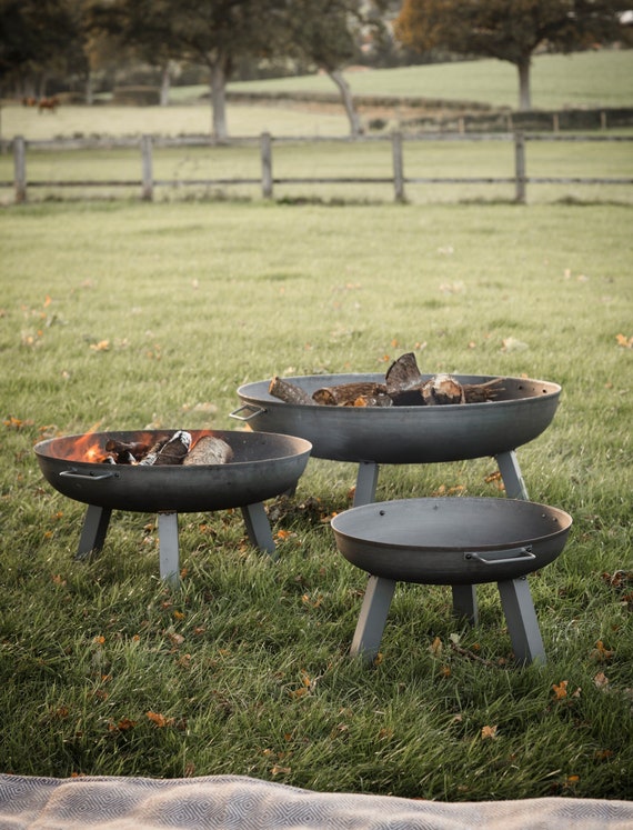 Fire Pit And Stand Low Garden Firepit Metal Fire Bowl Etsy