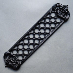 Placa de empuje para puerta de celosía de hierro fundido, color negro antiguo