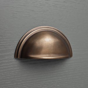 Cast Aged Brass Kitchen Cabinet Handles Hardware | Shropshire Shaker ...