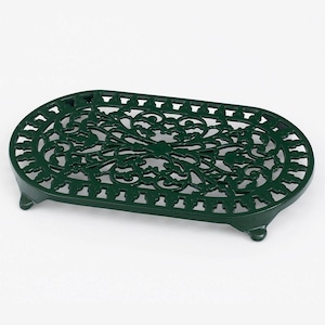 Large Cast Iron Trivets Quality Made Double Pan Pot Tea Stand Decorative Black, Green, Ivory, Grey by Victor Cookware & Robert Welch image 3