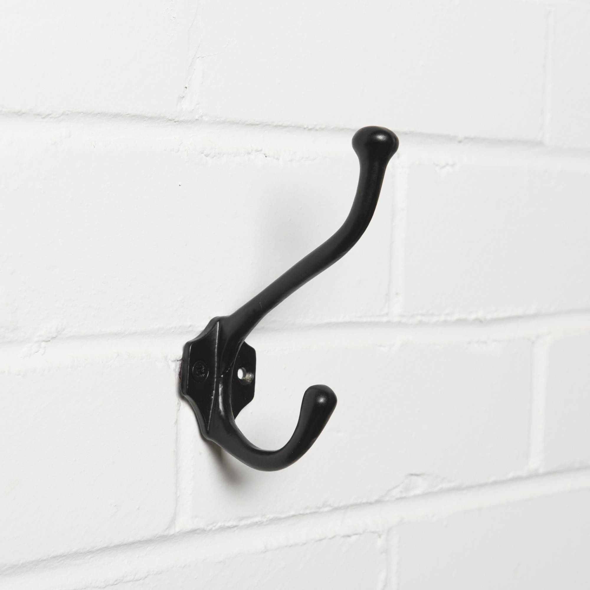 Ironmongery World 5 x Cast Iron Victorian Hat And Coat Hook Vintage School House Hook + Screws