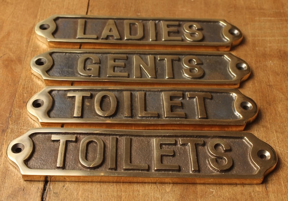 Solid Brass Toilet Door Signs - Ladies, Gents, Toilets, Toilet, WC
