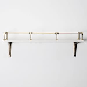 Heritage Aged Brass Gallery Rail | Kitchen Fiddle Tipping Shelf Rail Solid Brass UK