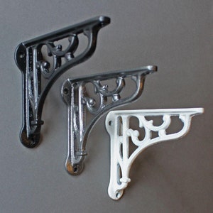 4 Inch Victorian Scroll Cast Iron Shelf Bracket - Old Antique Small Brackets Bathroom Radiator Shelf Victorian Antique Style Quality Made