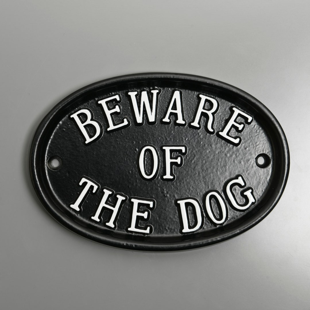 Large Oval Beware of the Dogs Sign - Etsy