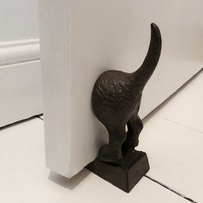 Dog Tail Door Stop Wedge Ornament Opener Heavy Traditional Painted Handcrafted Antique Old Style