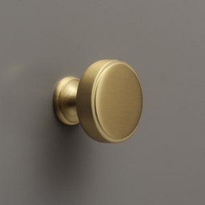 Brass Cupboard & Drawer Handles Knobs Kitchen Shaker Minimal Cup Pulls Antique Brass Brushed Satin Nickel QUALITY MADE image 6