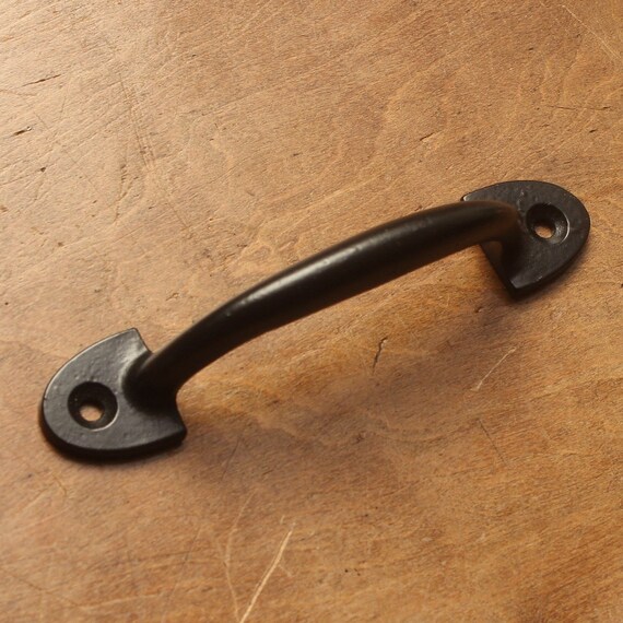 10 x BLACK ANTIQUE FLEUR DE LYS 125mm ORNATE STEEL PULL HANDLES